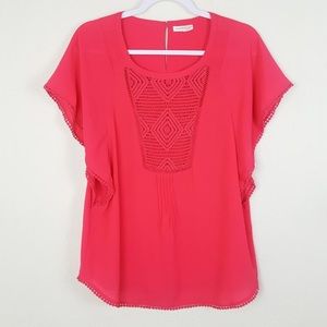 Anthropologie top with crochet detail
